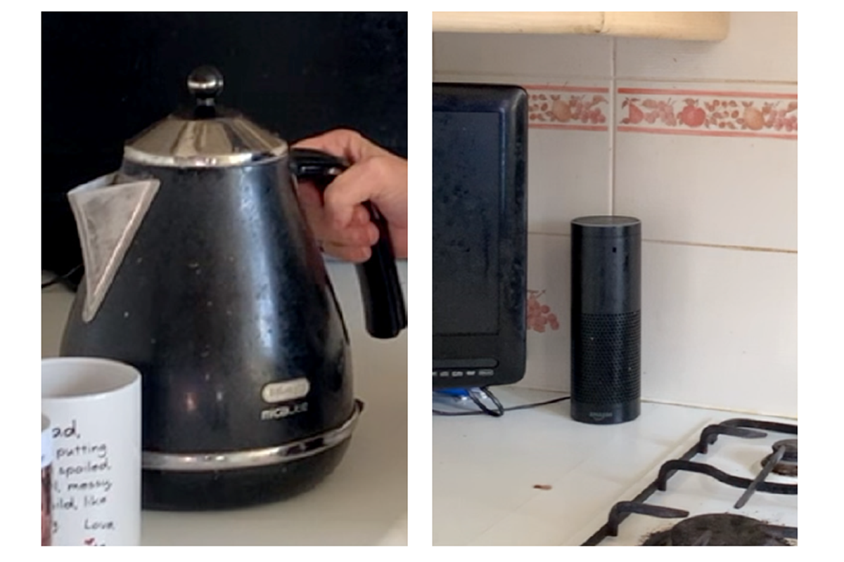 A kettle and voice assistant, as described above