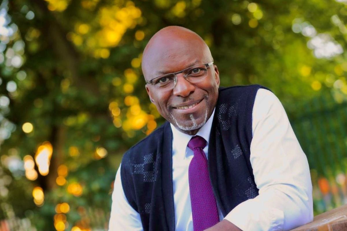 Carver smiling at the camera