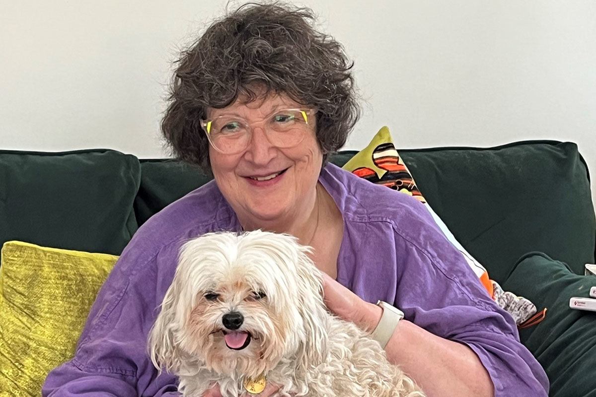 Sheila Dearns and her dog, Charlie