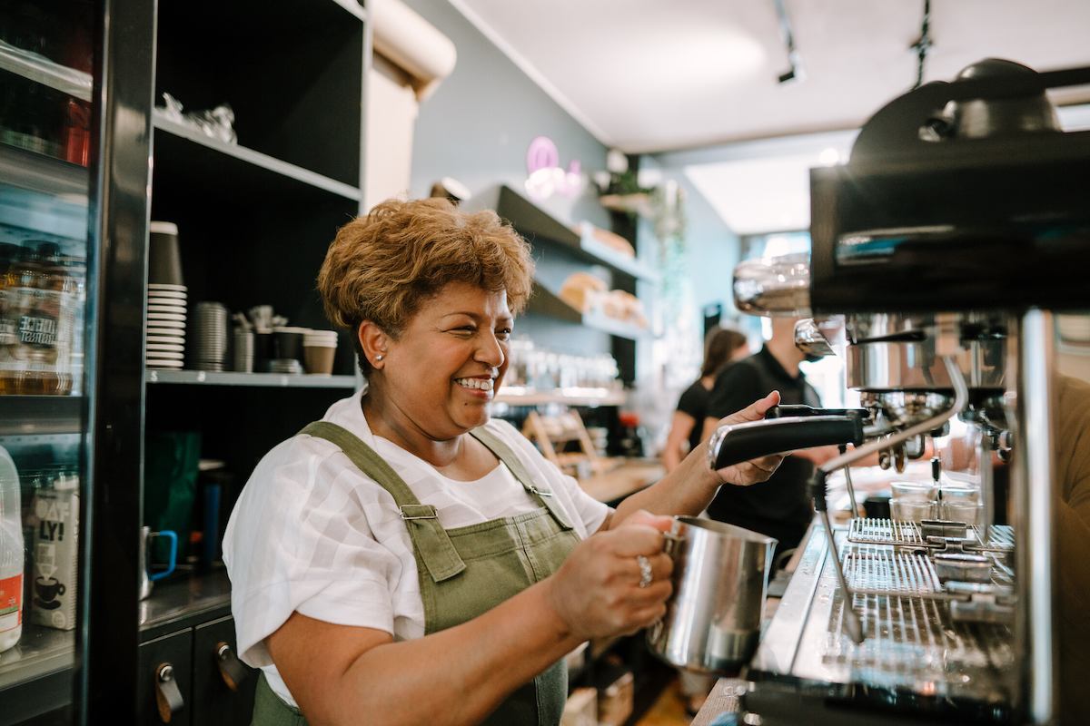 person working in a coffee shop