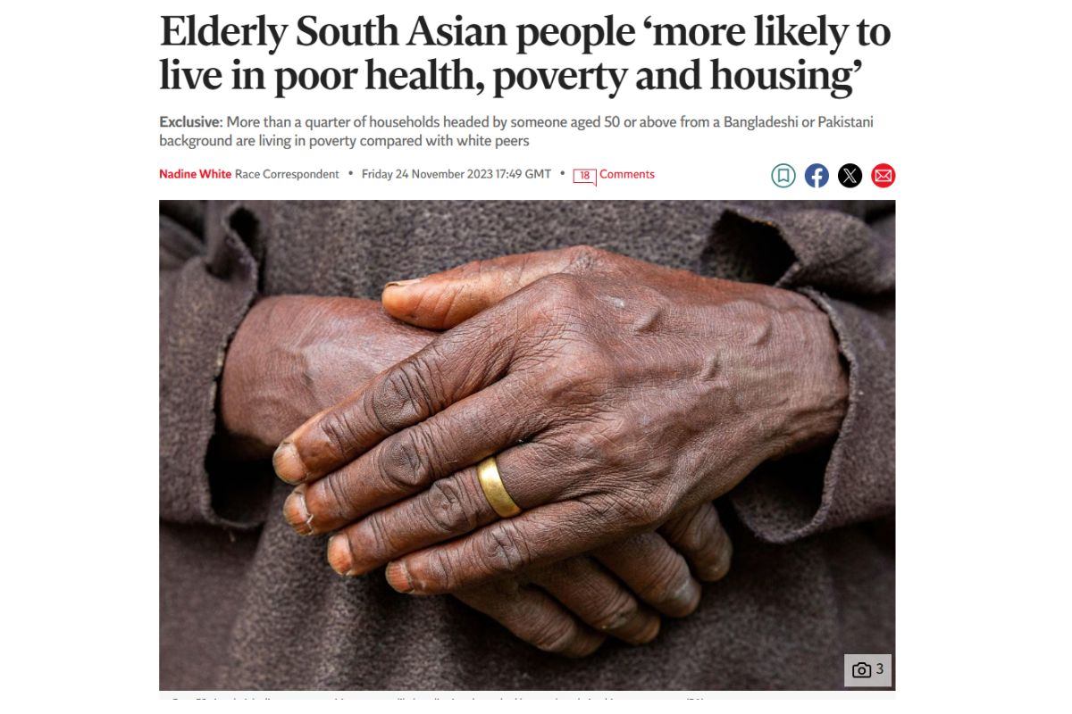 A photo of wrinkly hands in an article