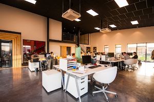 An open space, half empty office