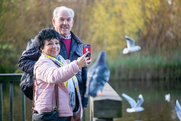 Couple taking selfie