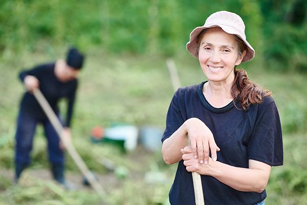 Lady gardening