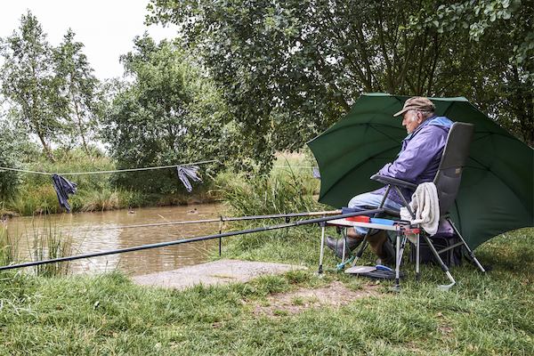 Man fishing, Bickershaw - Greater Manchester