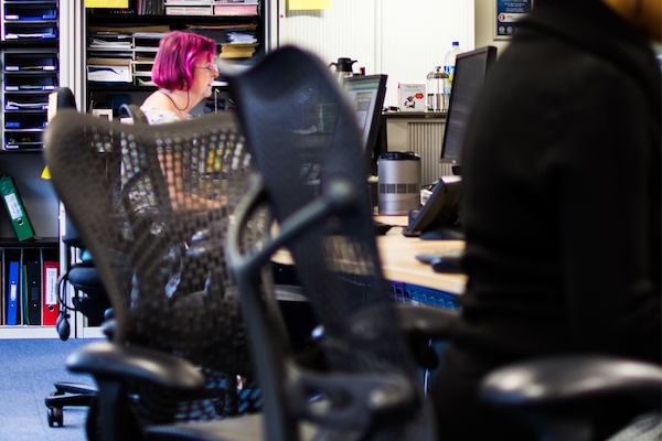 Office workers sitting at desks