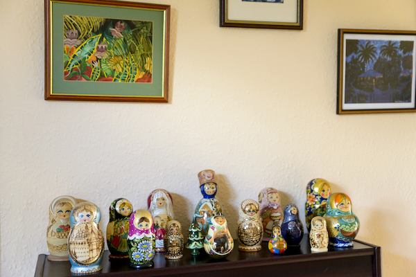 Russian dolls on a sideboard