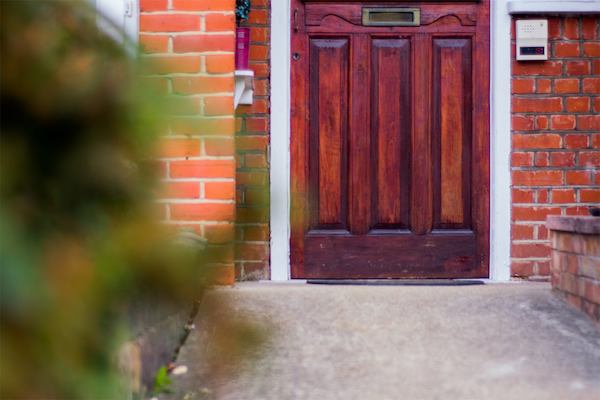 Outdoor ramp and front door