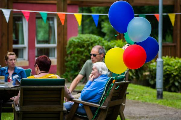 Care home with balloons