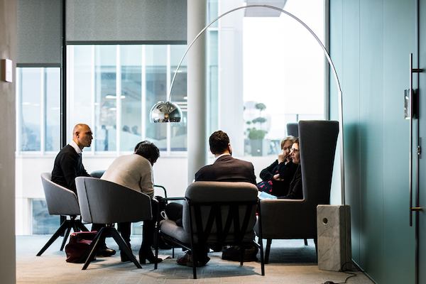Group of people sitting in a business environment