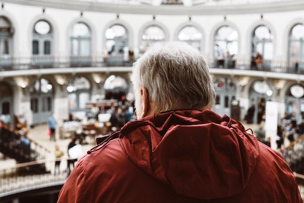 Man at shopping centre, Leeds