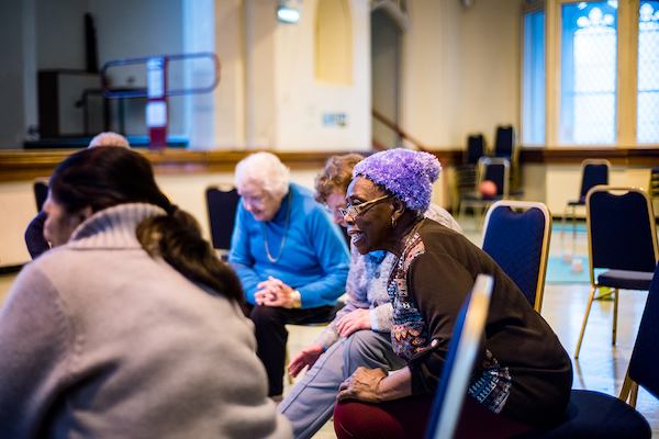 Older people in a falls prevention class