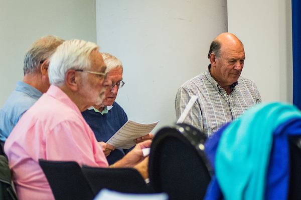 Older men in a choir