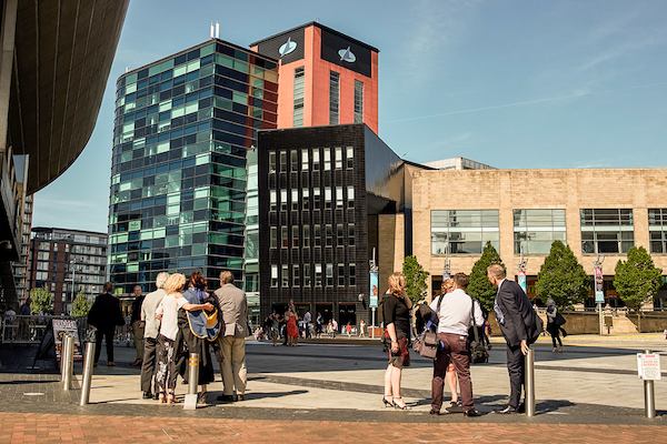 City centre with people