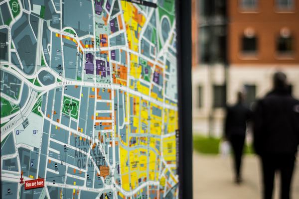 Street wayfinder in Leeds.