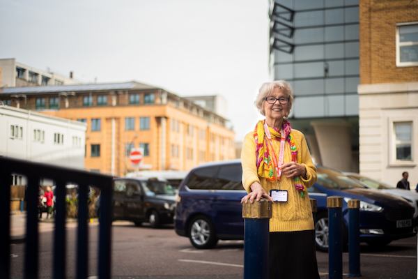 Older woman who volunteers