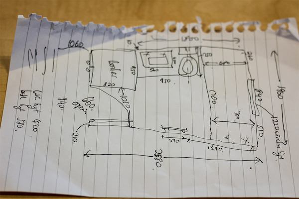 sketch of a floorplan of a house