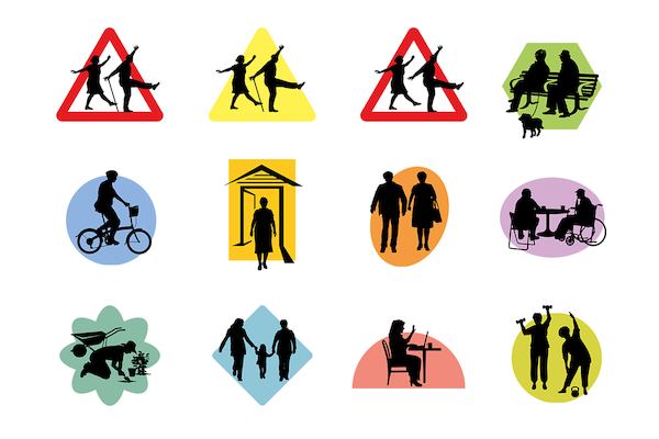 Suite of age-positive icons