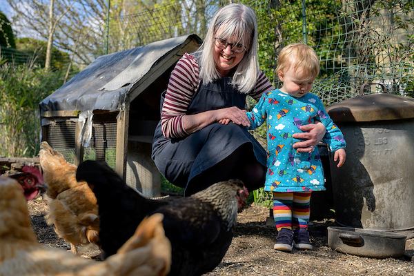 Toddler and grandparent