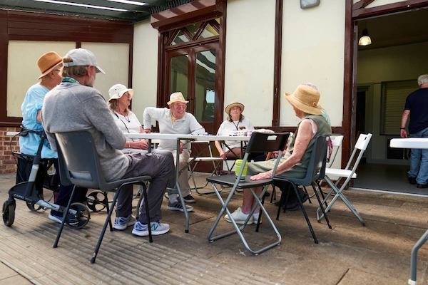 Group of older people talking