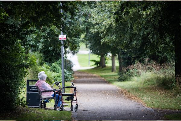 Older women sitting on a bench