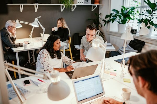 group of people working