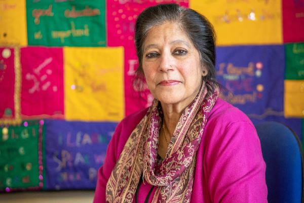 Older woman smiling at camera
