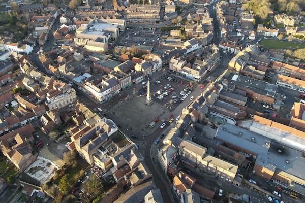 Bird's eye view of a city in London