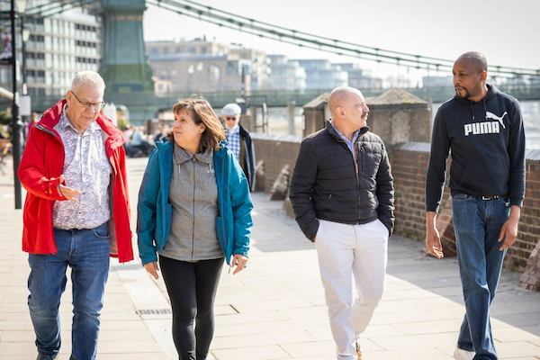 group of older people walking